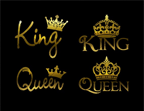 King Queen svg, King and Queen svg, King and Queen crowns, couples crowns.  Instant download svg