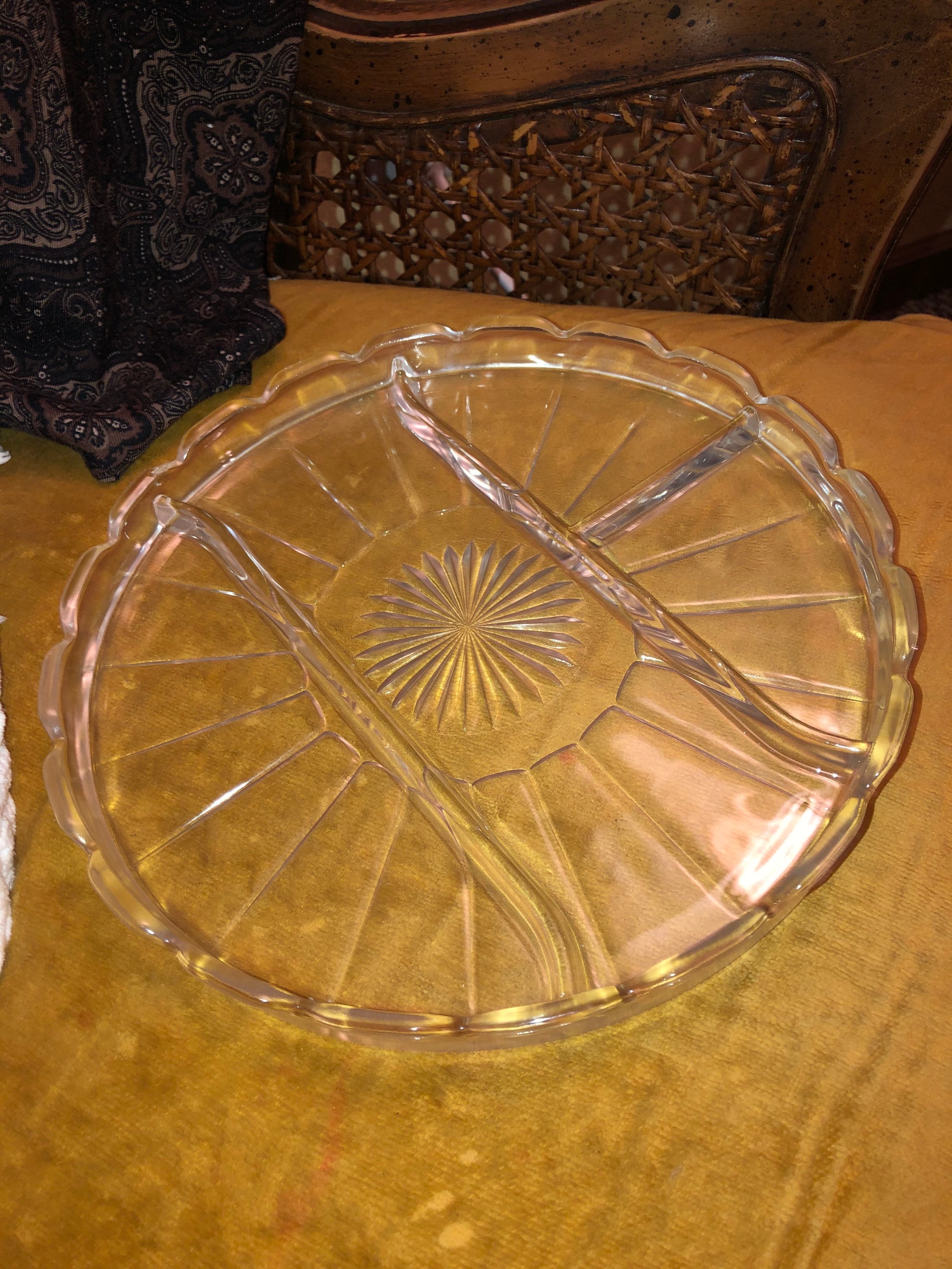 Vintage glass serving/rolling tray Etsy