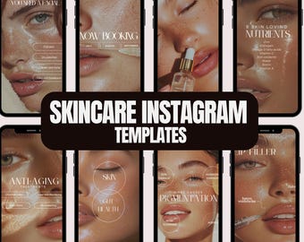 Plantillas de Instagram para el cuidado de la piel: Redes sociales de Medspa, Canva editable (descarga digital)