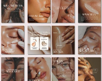 Medspa Instagram Templates: Esthetician Social Media (Canva Editable)