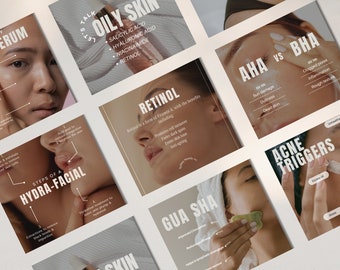 Hautpflege Instagram Templates: Social Media Canva Posts (Digitaler Download)