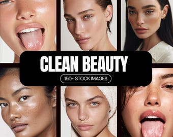 Aesthetic Skincare Stock Photos Bundle | Esthetician AI Beauty Images | Instagram Canva Templates | Glowing Skin PLR MRR