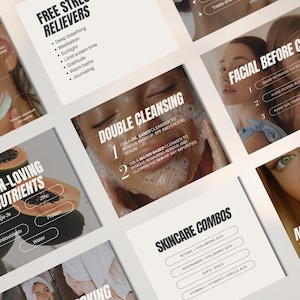 Skincare Instagram Templates: Beauty Social Media Posts (Canva)