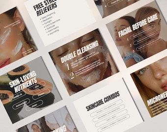 Hautpflege Instagram Templates: Beauty Social Media Posts (Canva)
