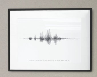 Die Stimme Seiner Heiligkeit des Dalai Lama rezitiert ""Om Mani Padme Hum""." Giclée-Druck in Museumsqualität