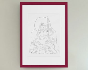 Lhatsün Namkha Jikmé – Das spontane Lied der Wolken. Kalligraphiekunst von Jamyang Dorjee Chakrishar. Druck in Museumsqualität
