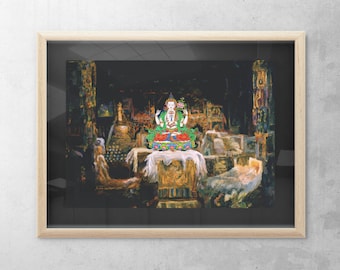Im Jokhang. Tibetische zeitgenössische Kunst von Karma Phuntsok. Druck in Museumsqualität