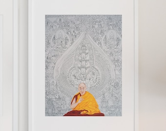 His Holiness the Dalai Lama. Tibetan Contemporary Art by Karma Phuntsok. Museum-Quality Print