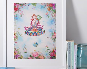 Tara Giclée-Druck: Tibetische zeitgenössische Kunst von Karma Phuntsok
