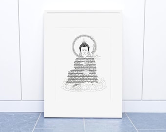 Padmasambhava: Der Lotus-Geborene. Kalligraphiekunst von Jamyang Dorjee Chakrishar. Druck in Museumsqualität