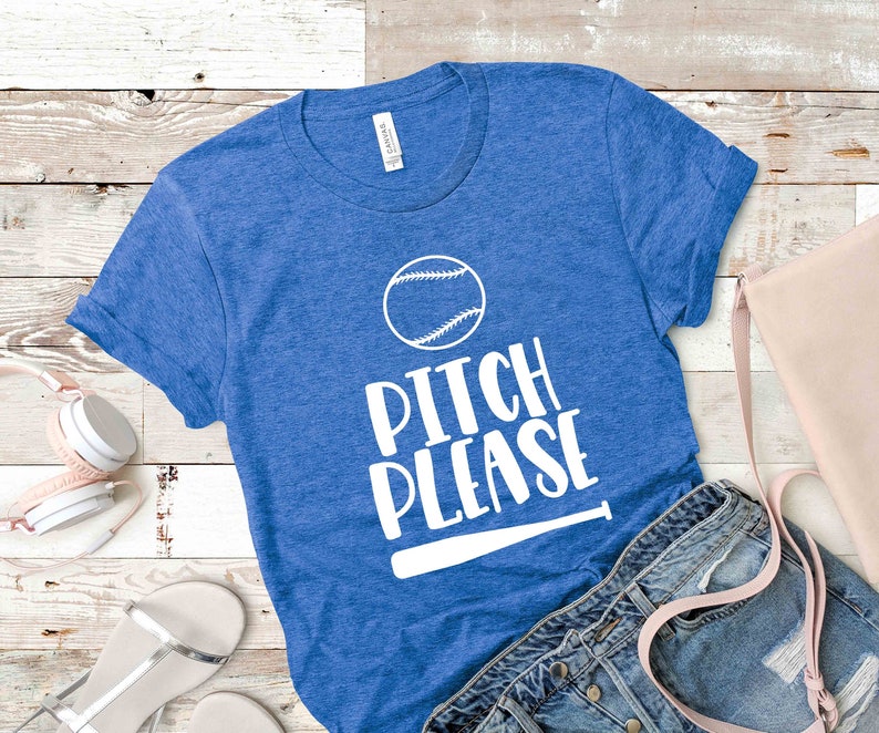 Personalized Shirts Bella Canvas Custom Gift T-Shirt Pitches Please Team Gift From kids Sport School Baseball