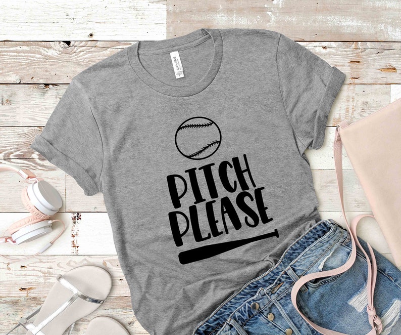Personalized Shirts Bella Canvas Custom Gift T-Shirt Pitches Please Team Gift From kids Sport School Baseball