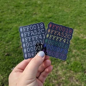 LGBTQ+ Pride Hex Stickers | Subtle Pride Stickers | Rainbow Pride Flag | Hexcode | Nerdy Stickers | Queer Stickers