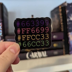 Lesbian Pride Hex Stickers | Subtle Pride Stickers | Rainbow Pride Flag | Hexcode | Nerdy Stickers | Queer Stickers | Sapphic Pride Sticker