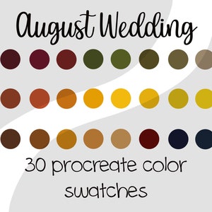 August Wedding Procreate Color Palette | iPad lettering | digital art | Sunflower Aesthetic | Burgundy & Sunflowers