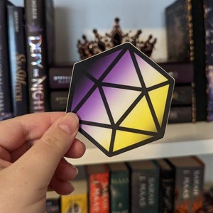 Nonbinary D20 Vinyl Sticker | Stolz Sticker | D&D Sticker | Dungeons und Drachen | Pansexual Pride | Dnd Pride | Ace Pride | Trans Pride |