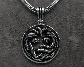 Schlange 925 Silber 60cm Halskette | Schlangen Kette handgemachte 925 Silber Halskette | Tier Liebhaber Halskette | Geschenkbox