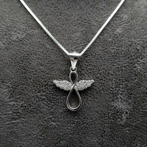 Silver Necklace Guardian Angel Pendant | Women's necklace | little angel | Baptism chain | Silver | Encourager | Lucky charm | Back to school gift