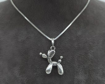 Dog silver pendant and silver necklace | Animal lover jewelry made of 925 sterling silver | Talisman necklace
