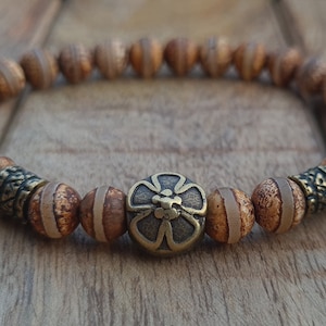 Wikinger Armband 8mm Tibet Achat Viking Armband Männer Armband Vintage Perlenarmband handgemachtes Geschenk Wikinger-Schmuck