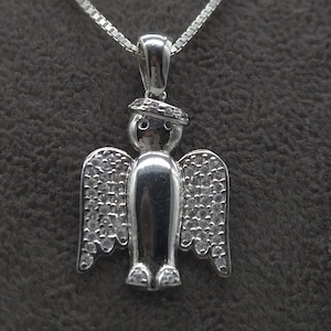 Silber Halskette Schutzengel Anhänger | Damen Kette | kleiner Engel | Taufkette | Silber | Mutmacher | Glücksbringer | Geschenk Schulanfang