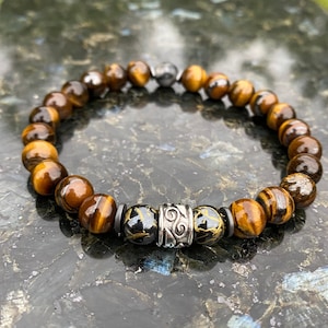 Elegante tijgeroog armband natuursteen parelarmband dames heren hematiet edelsteen armband 8 mm vriendschapsarmband cadeau voor vrouw man