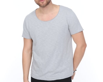 Set of 3 Men's Cotton T-Shirt | black white grey V-neck | | Gift Box Gifts for men | Birthday Man