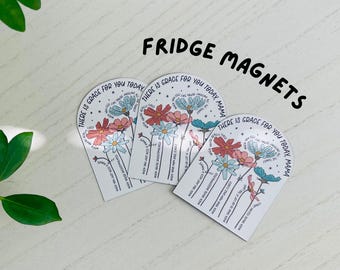 Christian Mom Fridge Magnet: Floral Grace Design