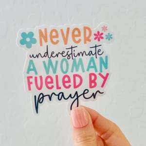 Praying Woman Sticker: Waterproof Christian Decal