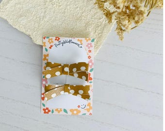 Fall Pigtail Bows: 2.5” Baby Headband or Clip