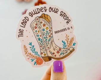 The Lord Guides Our Steps Sticker: Waterproof Christian Decal