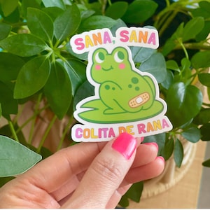 Sana sana colita de rana sticker, girly sticker, mama sticker, latina stickers, waterproof stickers, cute stickers, water bottle stickers. Bild 3