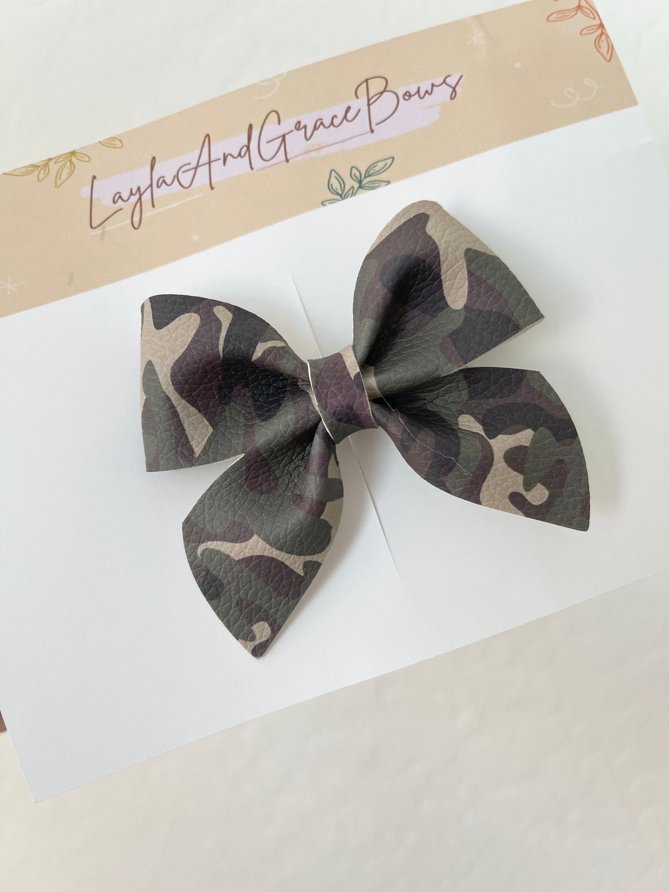 Vetrans day headband Army-Military Camouflage Camo hair bow hair clip 