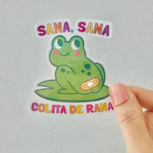 Sana sana colita de rana sticker, girly sticker, mama sticker, latina stickers, waterproof stickers, cute stickers, water bottle stickers. Bild 2
