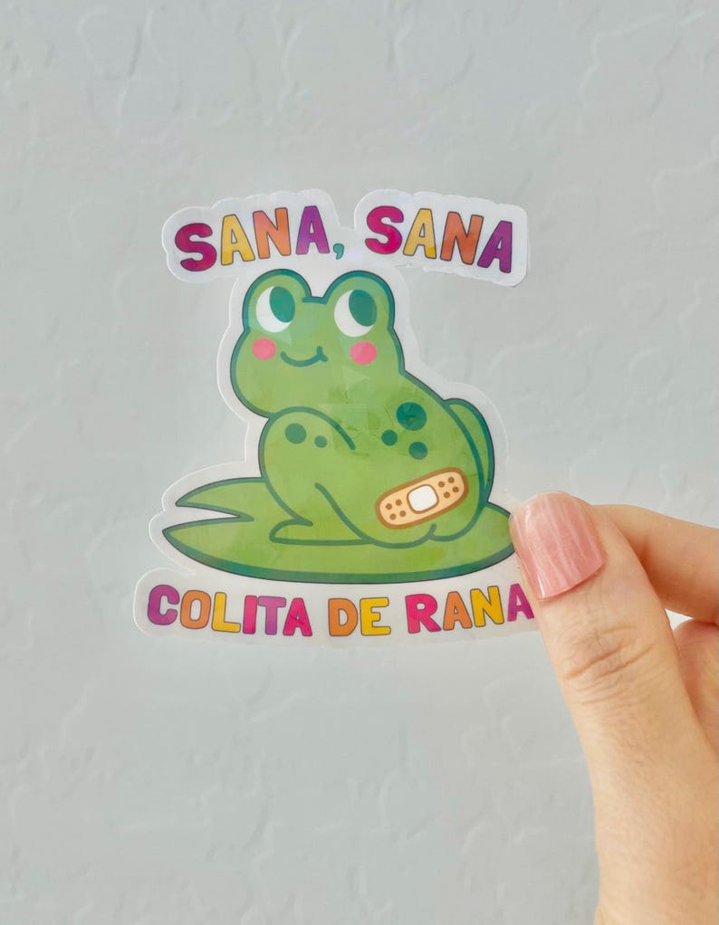 Sana sana colita de rana sticker, girly sticker, mama sticker, latina stickers, waterproof stickers, cute stickers, water bottle stickers. Bild 2