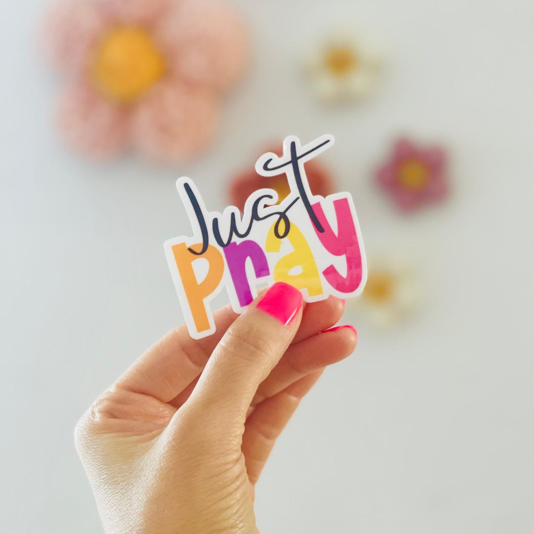 Just Pray Sticker, Waterproof Praying Woman Sticker: Girly Christian ...