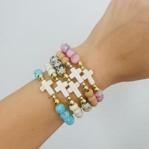 Cross bracelets, beaded bracelets, mama bracelets stack, personalized bracelets, Christian bracelet, Easter bracelet.