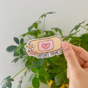 Jesus Heals Sticker: Waterproof Christian Decal