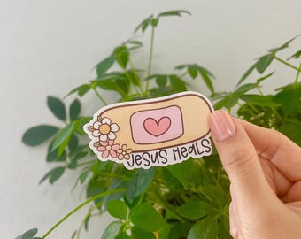 Jesus Heals Sticker: Waterproof Christian Decal