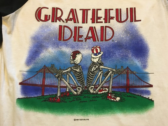 Vintage Grateful Dead 1981 Unworn Jersey Golden Gate Bridge New