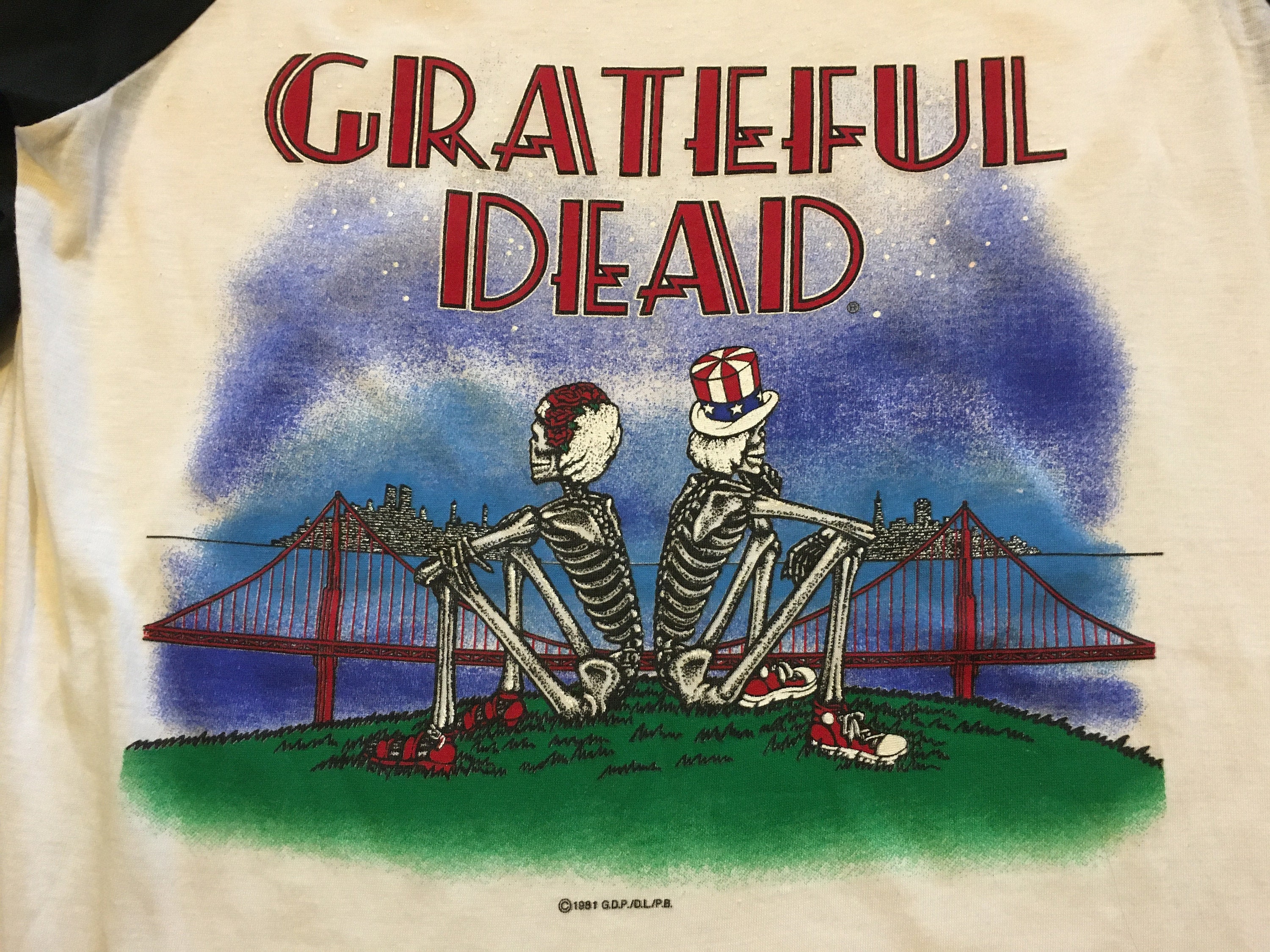 Vintage Grateful Dead 1981 Unworn Jersey Golden Gate Bridge New