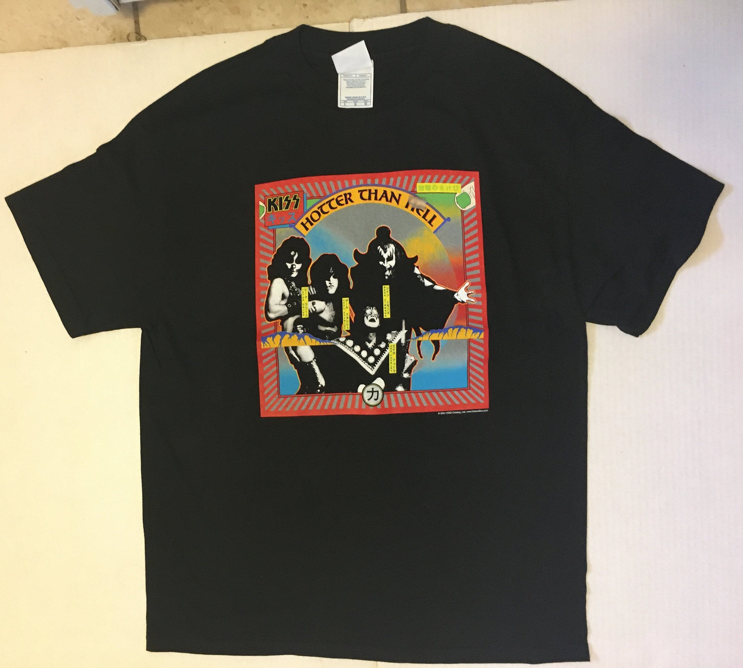 トップス Hotter Than Hell KISS Hotter Than Hell 2-sided Vintage 2001 T-shirt Unworn LG