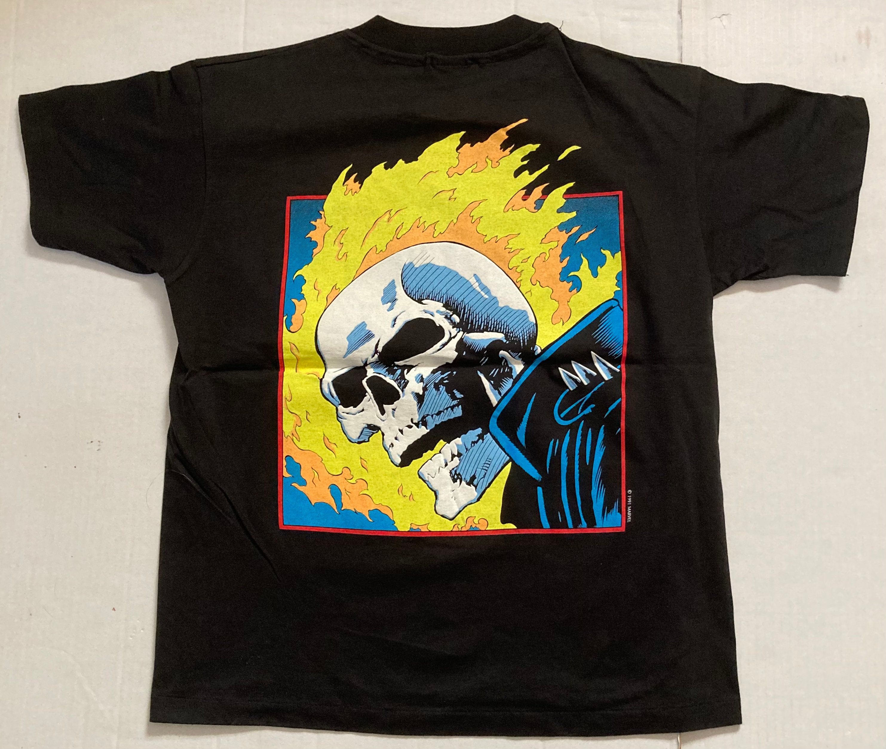 Marvel Comics Ghost Rider Glow Vintage 2-sided T-shirt Never Worn