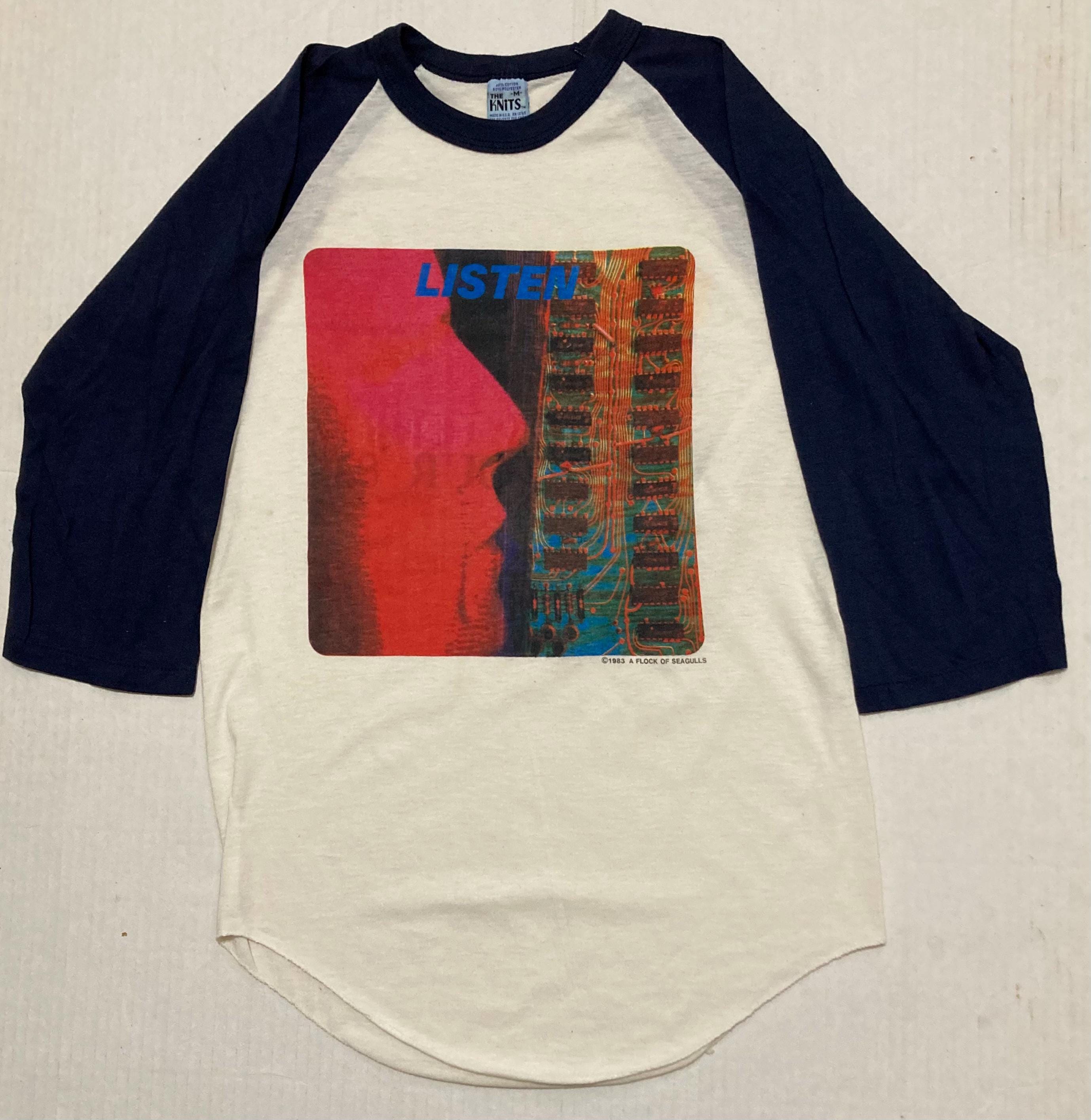 【レア】80s ビンテージ A Flock Of Seagulls バンドT Vtg 80s A Flock of Seagulls Raglan Jersey Style Band T-Shirt