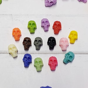 KAWAII 3-D 10PCS TINNY SKULL Halloween Resin Charms Flatback Cabochon, Nail Art, Slime, Decoden