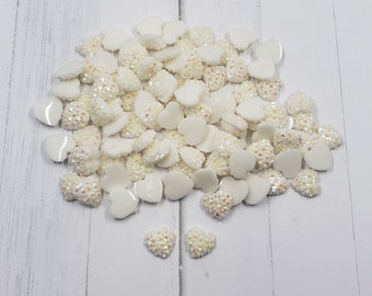 KAWAII 3-D Faux Druzy Faux Rhinestone HEARTS 10PCS 50PCS Nail Art Charms Flatback Cabochon