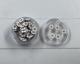 KAWAII DAISY FLOWERS Sprinkles Polymer Clay, Fake Sprinkles, Nail Art, Resin, Shakers, Slime