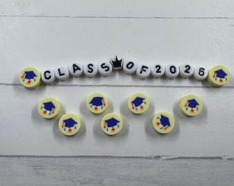 Kawaii CUTE GRADUATION CAP Beads Polymer Clay Beads, Bracelets, Necklaces, Rings, Earrings, Slime, Tumblers, Decoden