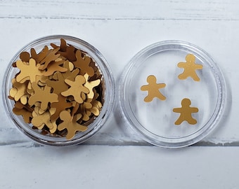 Kawaii Gingerbread Man Glitter Confetti: Resin Nail Art Supplies