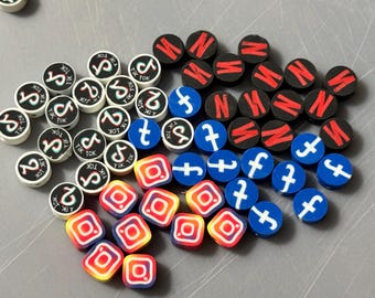 Kawaii Polymer Clay Beads: Social Media Charms for Jewelry, Slime & Crafts